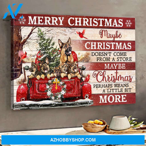 German shepherd - Maybe Christmas perhaps means a little bit more Landscape Canvas Prints, Wall Art