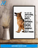 German Shepherd My Best Friend Gift For Dog Mom Canvas And Poster Wall Decor Visual Art Mother's Day Gift
