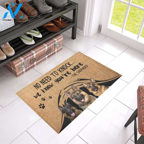 German Shepherd No Need To Knock doormat | Welcome Mat | House Warming Gift