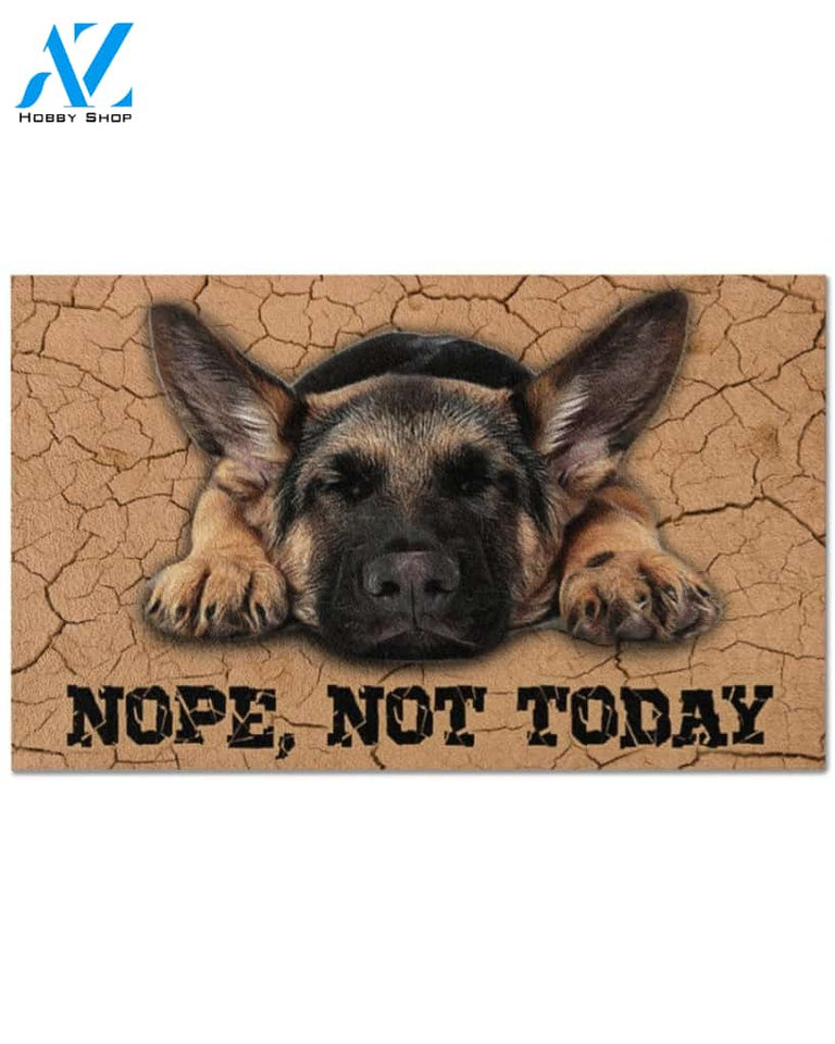 German Shepherd Nope Not today Funny Doormat Gift For Dog Lovers Birthday Gift Home Decor Warm House Gift Welcome Mat