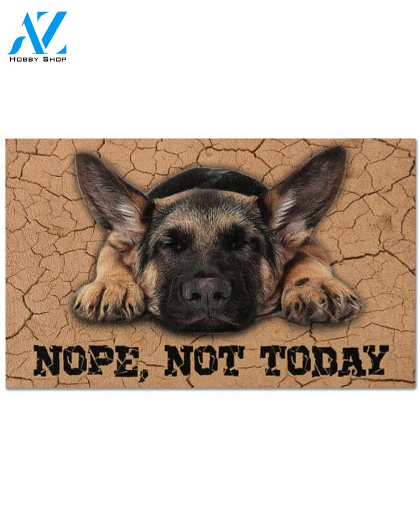 German Shepherd Nope Not today Funny Doormat Gift For Dog Lovers Birthday Gift Home Decor Warm House Gift Welcome Mat