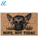 German Shepherd Nope Not today Funny Doormat Gift For Dog Lovers Birthday Gift Home Decor Warm House Gift Welcome Mat