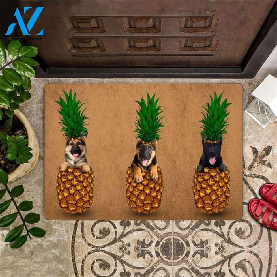 German Shepherd Pineapple Cute Funny Indoor And Outdoor Doormat Warm House Gift Welcome Mat Birthday Gift For Dog Lovers