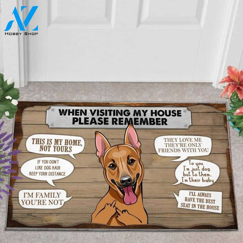German shepherd Please Remember This Is My Home Funny Doormat Gift For Dog Lovers Home Decor Warm House Gift Welcome Mat Halloween Decor
