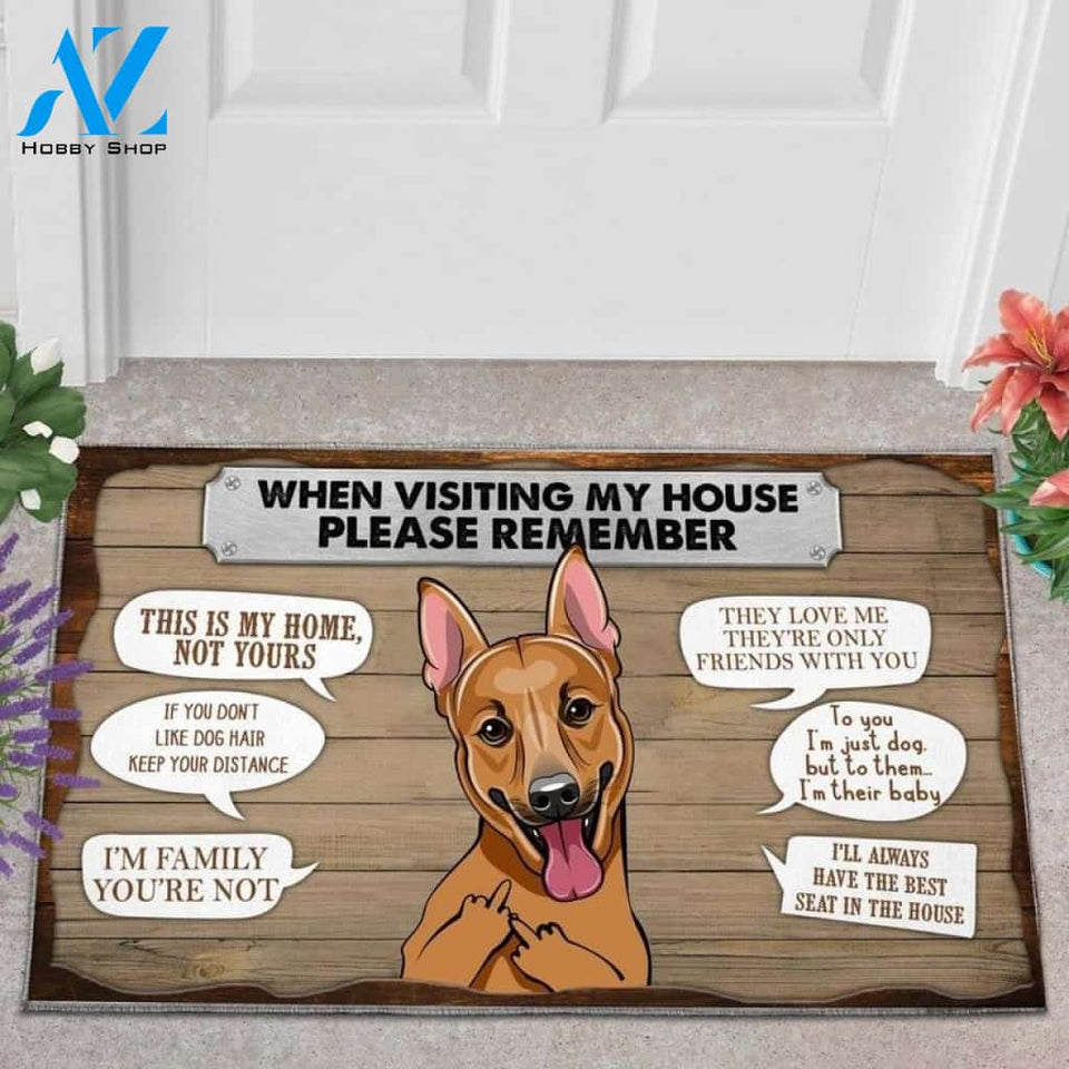 German shepherd Please Remember This Is My Home Funny Doormat Gift For Dog Lovers Home Decor Warm House Gift Welcome Mat Halloween Decor