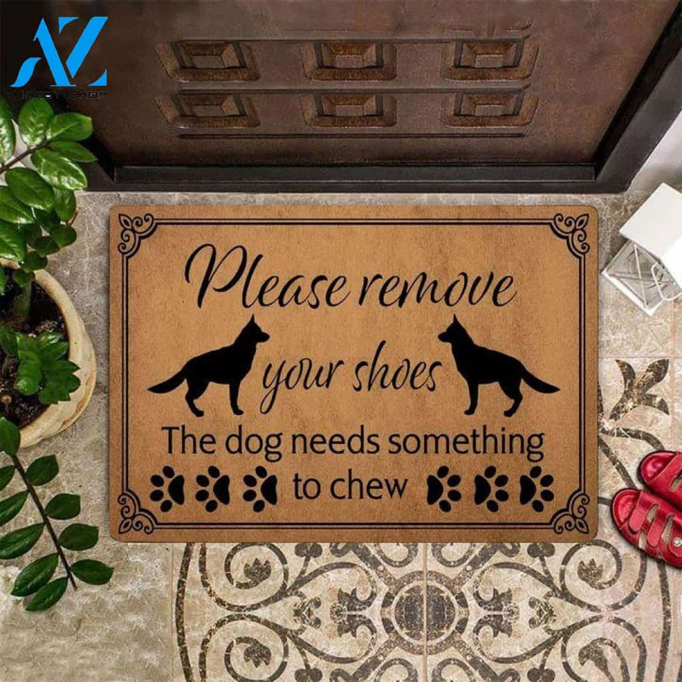 German Shepherd Please Remove Your Shoes Funny Indoor And Outdoor Doormat Warm House Gift Welcome Mat Birthday Gift For Dog Lovers