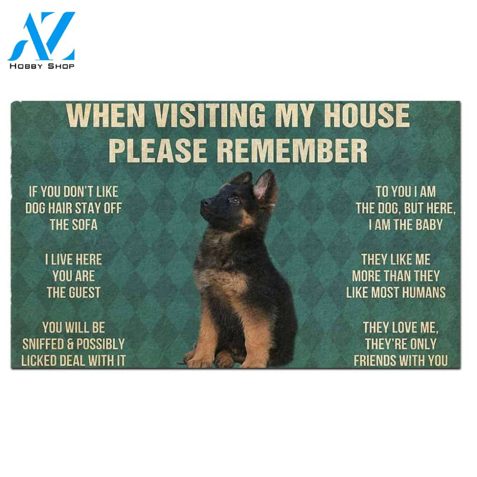 German Shepherd Puppy's Rules Doormat