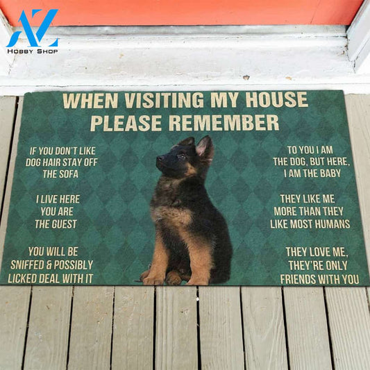 German Shepherd Puppy's Rules Doormat