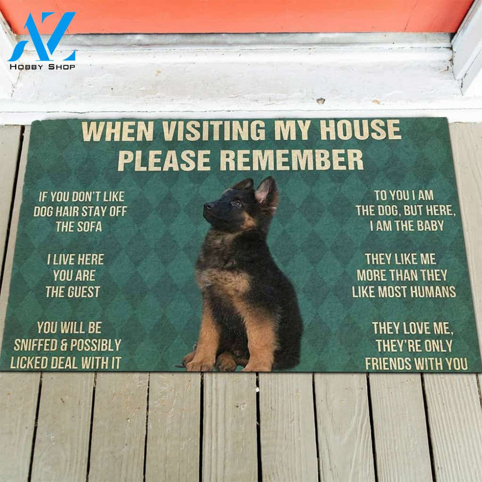 German Shepherd Puppy's Rules Doormat