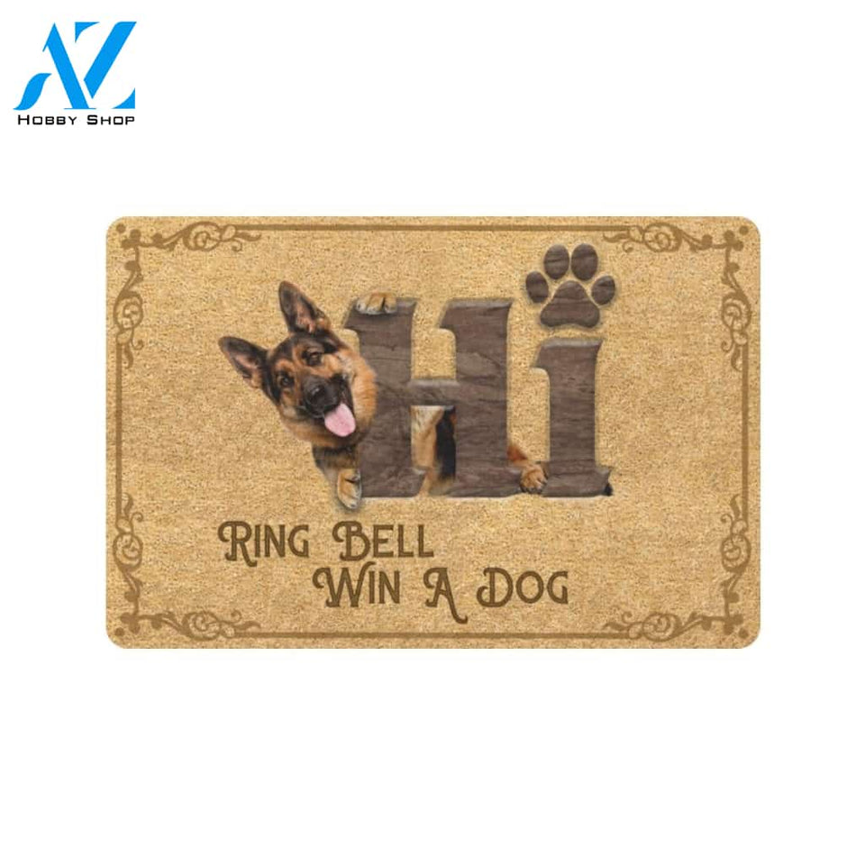 German Shepherd Ring Bell Win A Dog Doormat Indoor And Outdoor Mat Entrance Rug Sweet Home Decor Housewarming Gift Gift For Friend Family Stem Feminist