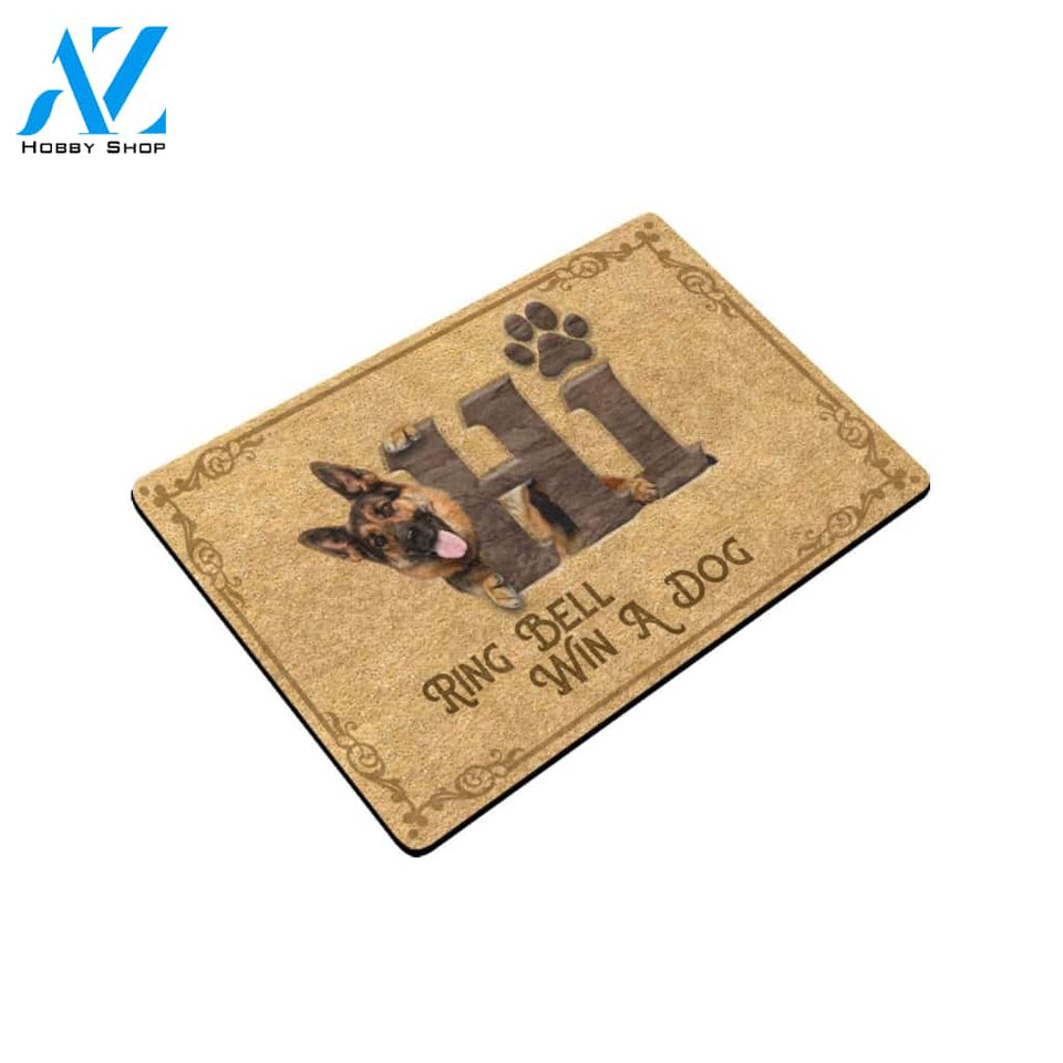 German Shepherd Ring Bell Win A Dog Doormat Indoor And Outdoor Mat Entrance Rug Sweet Home Decor Housewarming Gift Gift For Friend Family Stem Feminist