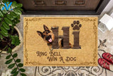 German Shepherd Ring Bell Win A Dog Doormat Indoor And Outdoor Mat Entrance Rug Sweet Home Decor Housewarming Gift Gift For Friend Family Stem Feminist