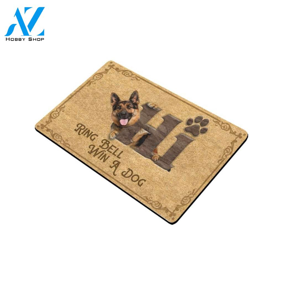 German Shepherd Ring Bell Win A Dog Doormat Indoor And Outdoor Mat Entrance Rug Sweet Home Decor Housewarming Gift Gift For Friend Family Stem Feminist