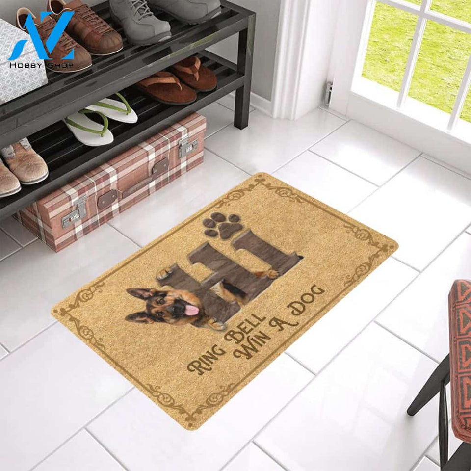 German Shepherd Ring Bell Win A Dog Doormat Indoor And Outdoor Mat Entrance Rug Sweet Home Decor Housewarming Gift Gift For Friend Family Stem Feminist