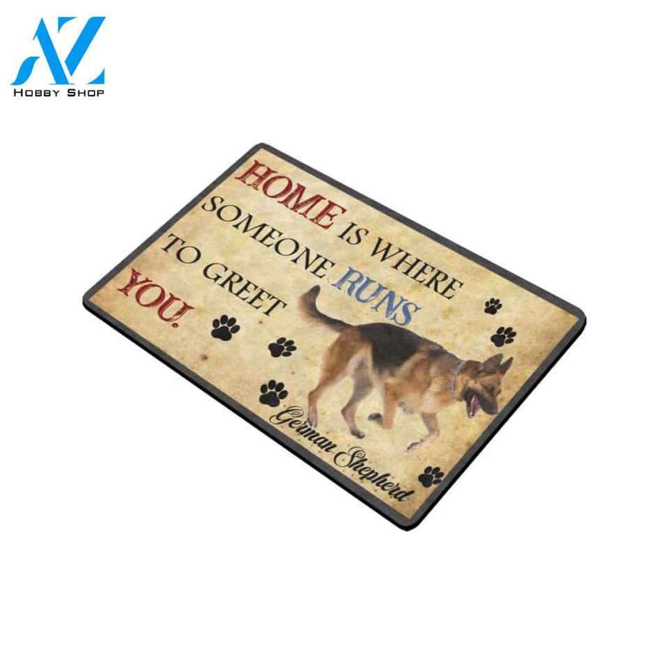 German Shepherd Someone Runs To Greet You Doormat Indoor And Outdoor Mat Entrance Rug Sweet Home Decor Housewarming Gift Gift For Friend Family Stem Feminist