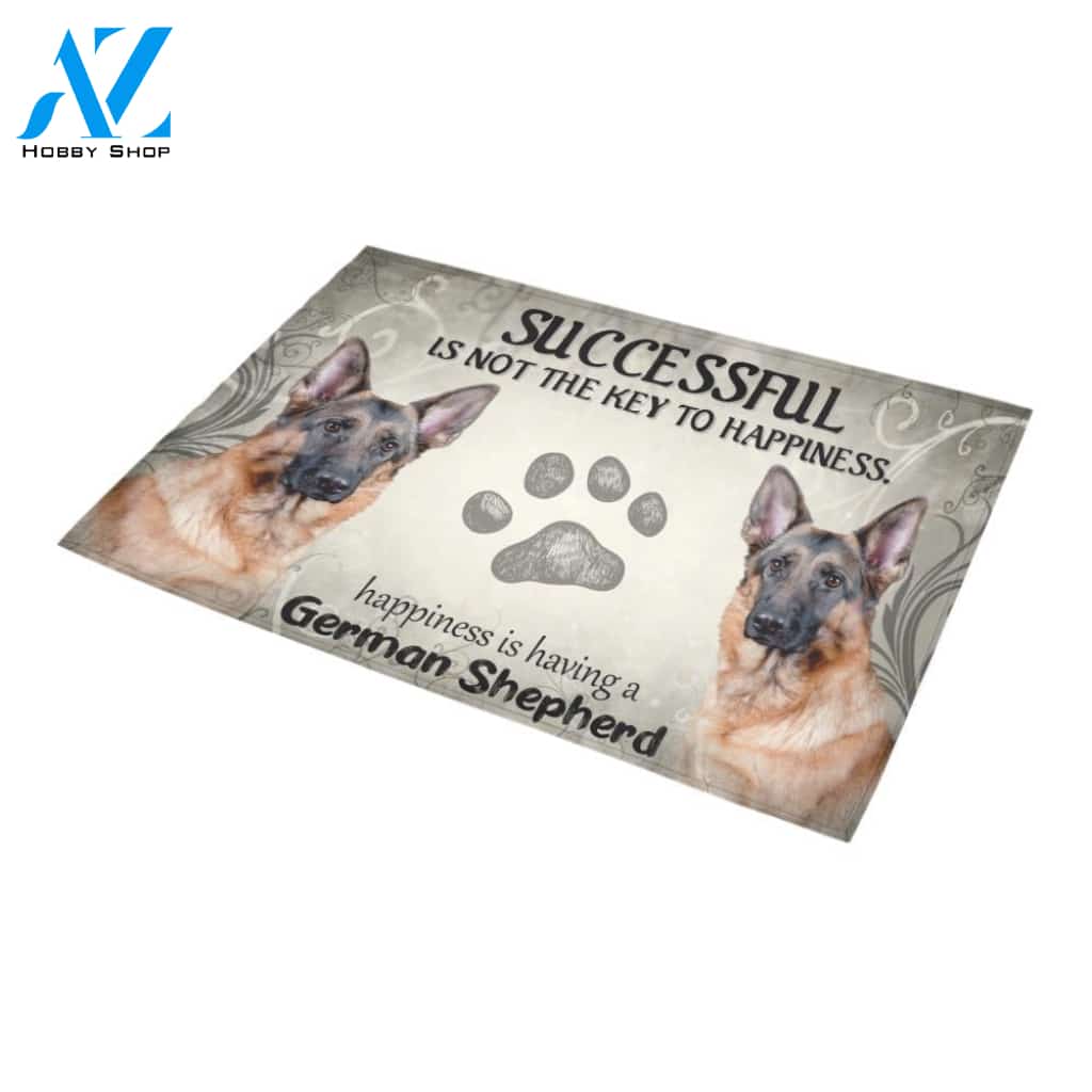 German Shepherd Successful Is Not The Key To Happiness Doormat Indoor And Outdoor Mat Entrance Rug Sweet Home Decor Housewarming Gift Gift For Friend Family Stem Feminist