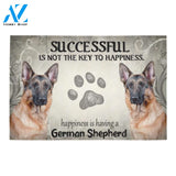 German Shepherd Successful Is Not The Key To Happiness Doormat Indoor And Outdoor Mat Entrance Rug Sweet Home Decor Housewarming Gift Gift For Friend Family Stem Feminist