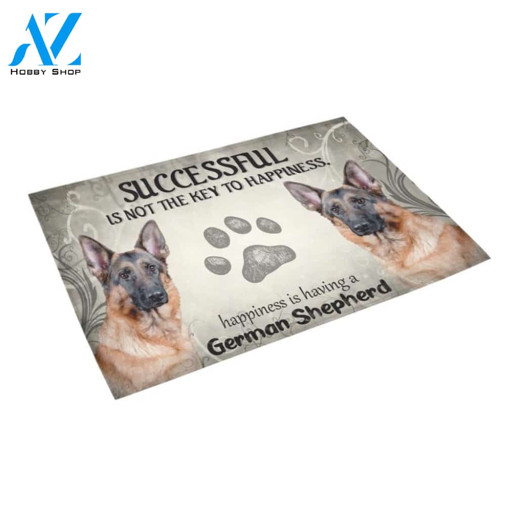 German Shepherd Successful Is Not The Key To Happiness Doormat Indoor And Outdoor Mat Entrance Rug Sweet Home Decor Housewarming Gift Gift For Friend Family Stem Feminist