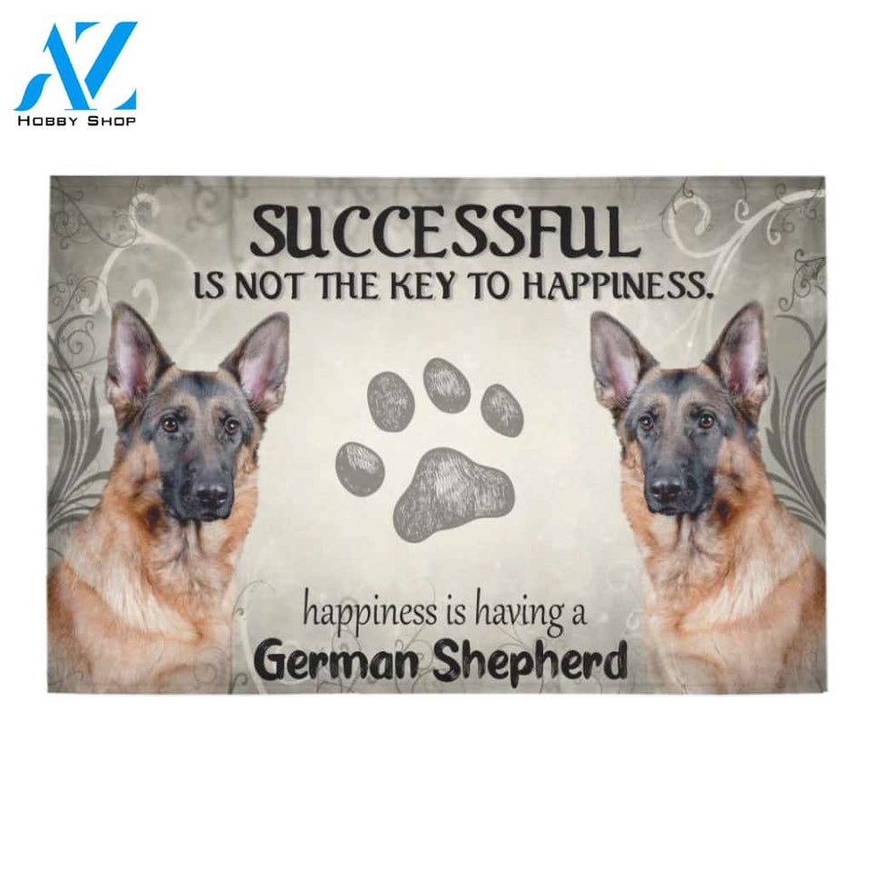 German Shepherd Successful Is Not The Key To Happiness Doormat Indoor And Outdoor Mat Entrance Rug Sweet Home Decor Housewarming Gift Gift For Friend Family Stem Feminist