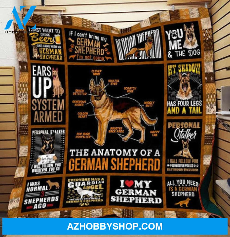 German Shepherd The Anatomy Fleece Blanket Gift For German Shepherd Lovers 