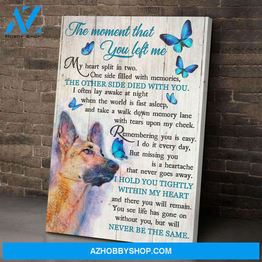 German shepherd - The moment that you left me - Dog Portrait Canvas Prints, Wall Art