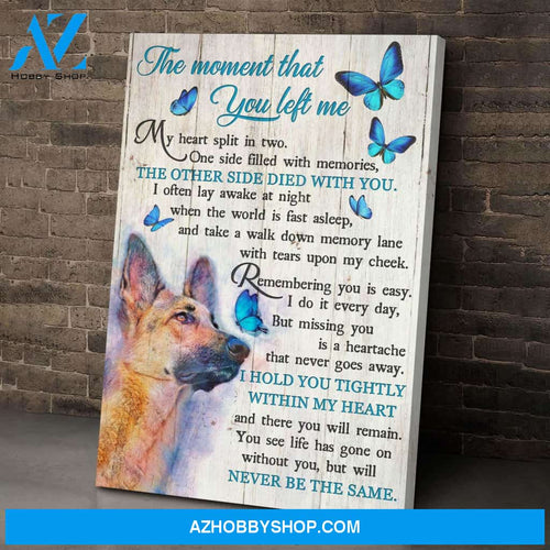 German shepherd - The moment that you left me - Dog Portrait Canvas Prints, Wall Art