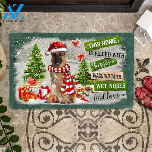 German Shepherd This Home Is Filled With Kisses Christmas Dog Doormat