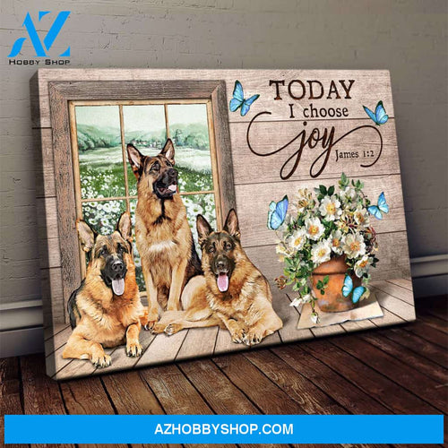 German shepherd - Today I choose joy 3 - Dog Landscape Canvas Prints, Wall Art
