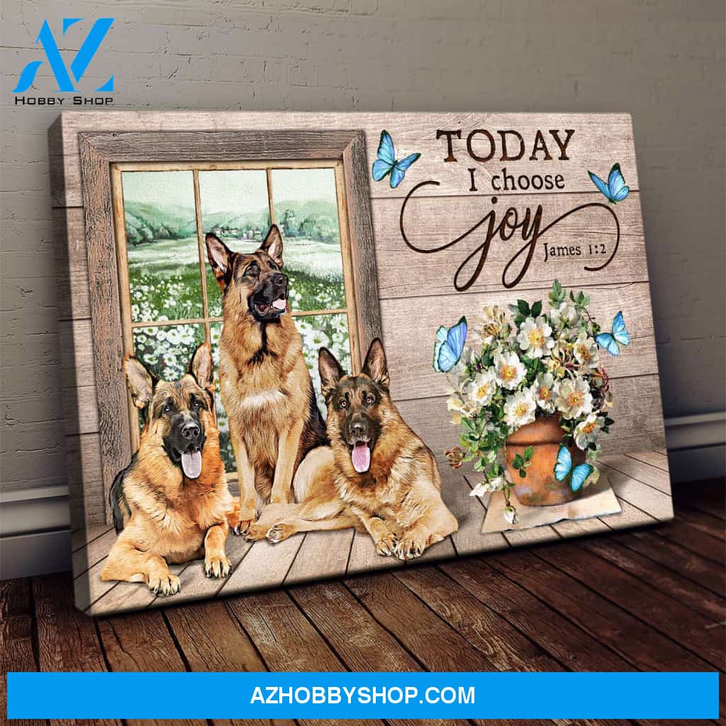 German shepherd - Today I choose joy 3 - Dog Landscape Canvas Prints, Wall Art