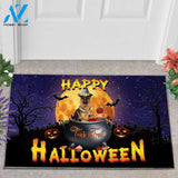 German Shepherd Trick Or Treat Happy Halloween Welcome Funny Doormat Gift For Dog Lovers Home Decor Warm House Gift Welcome Mat Halloween Decor