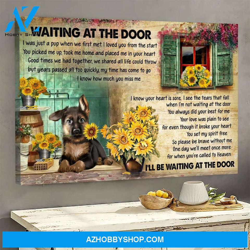 German shepherd - Waiting at the door - Dog Landscape Canvas Prints, Wall Art