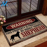 German Shepherd Warning This Property Is Protected By Highly Trained German Shepherd Doormat | Welcome Mat | House Warming Gift