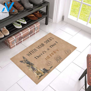 German Shepherd Watch Your Shoes doormat | Welcome Mat | House Warming Gift