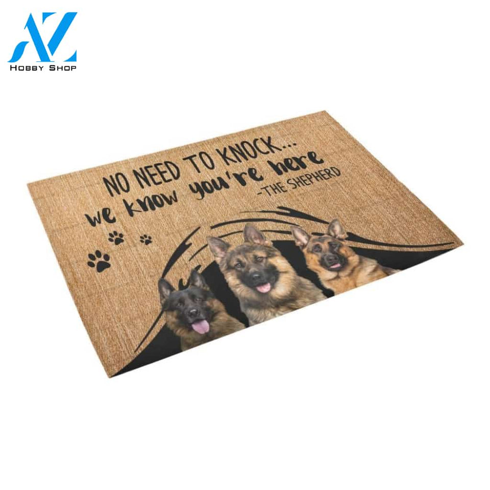 german shepherd we know Doormat - Welcome Mat - Home Decor