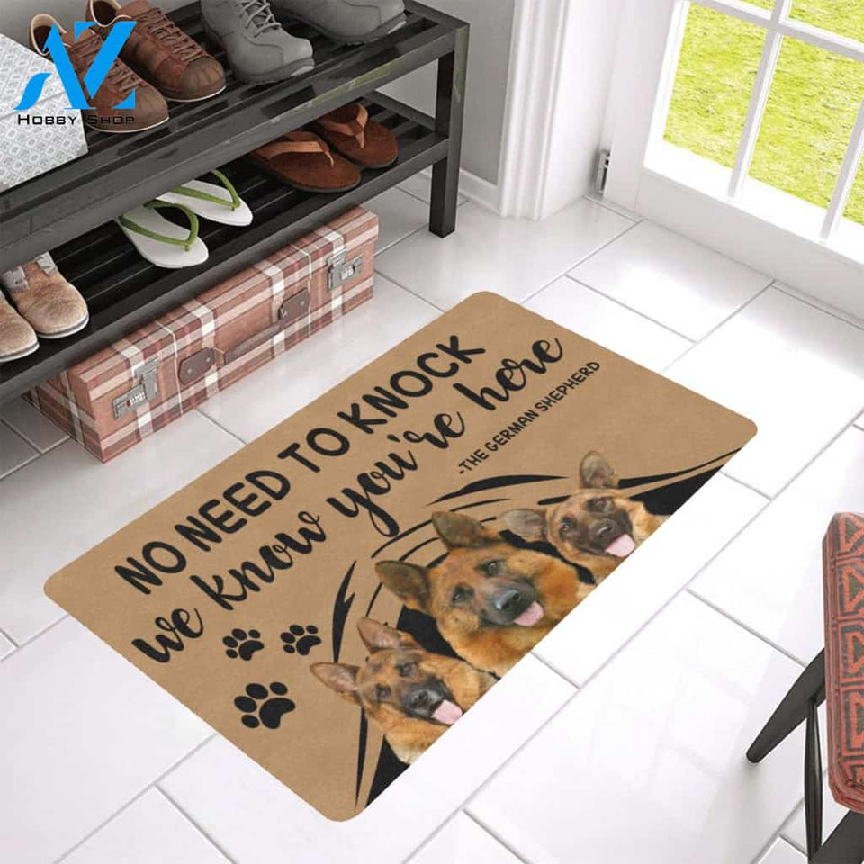 German Shepherd We Know You’re Here Doormat – Doormat