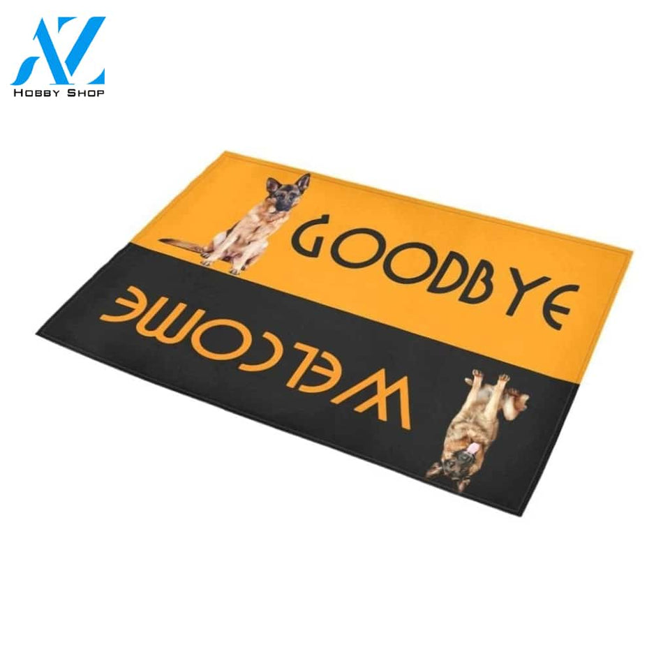 German Shepherd Welcome And Goodbye Printed Doormat Home Decor Gift For Dog Lovers