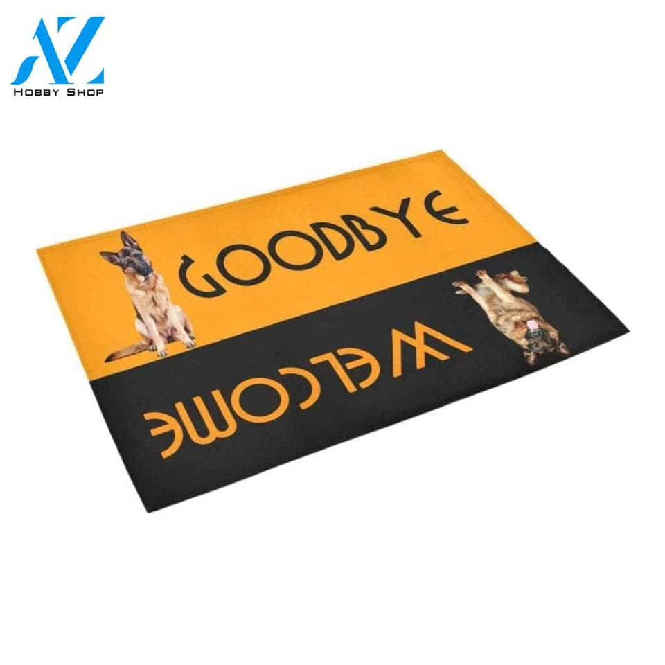 German Shepherd Welcome And Goodbye Printed Doormat Home Decor Gift For Dog Lovers
