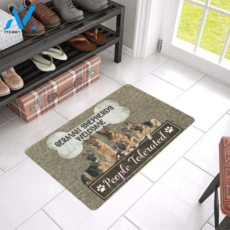 German Shepherd Welcome People Tolerated Doormat Welcome Mat Housewarming Gift Home Decor Funny Doormat Gift Idea For Dog Lovers