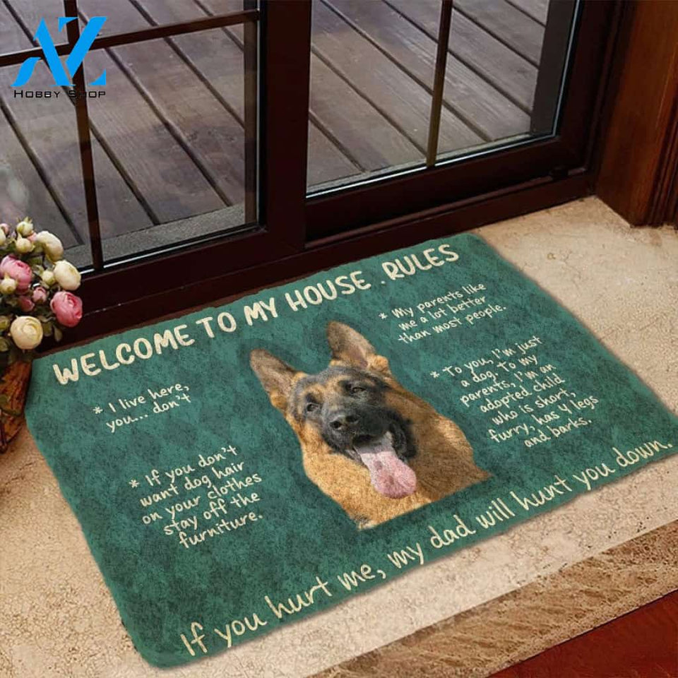German Shepherd Welcome To My House Rules Doormat