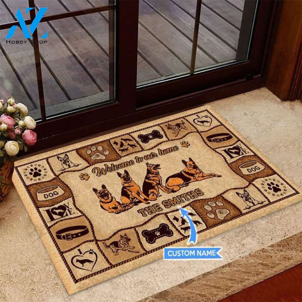 German Shepherd Welcome To Our Home Custom Doormat