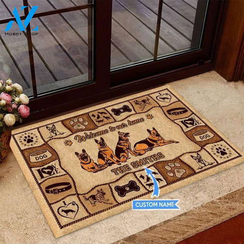 German Shepherd Welcome To Our Home Custom Doormat | Welcome Mat | House Warming Gift