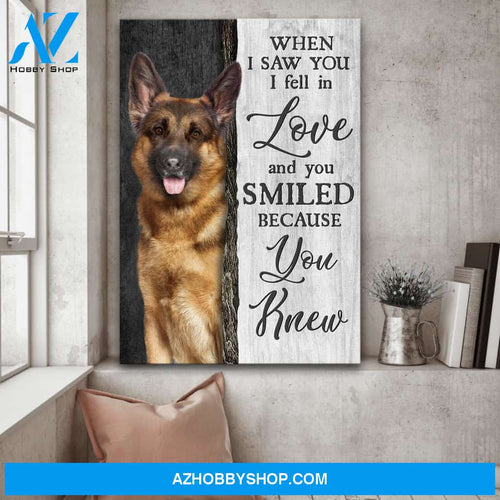 German shepherd - When I saw you I fell in love and you smiled - German shepherd Portrait Canvas Prints - Wall Art