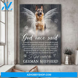 German Shepherd with beautiful wings - God once said German Shepherd Portrait Canvas Prints, Wall Art