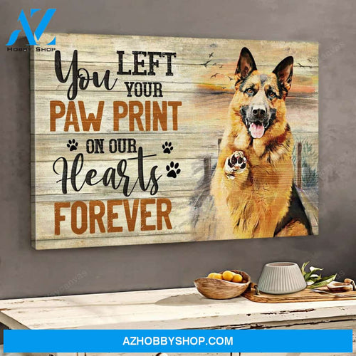 German shepherd - You left your paw print - Landscape Canvas Prints - Wall Art