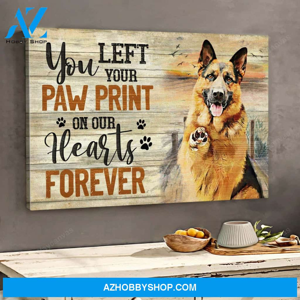 German shepherd - You left your paw print - Landscape Canvas Prints - Wall Art