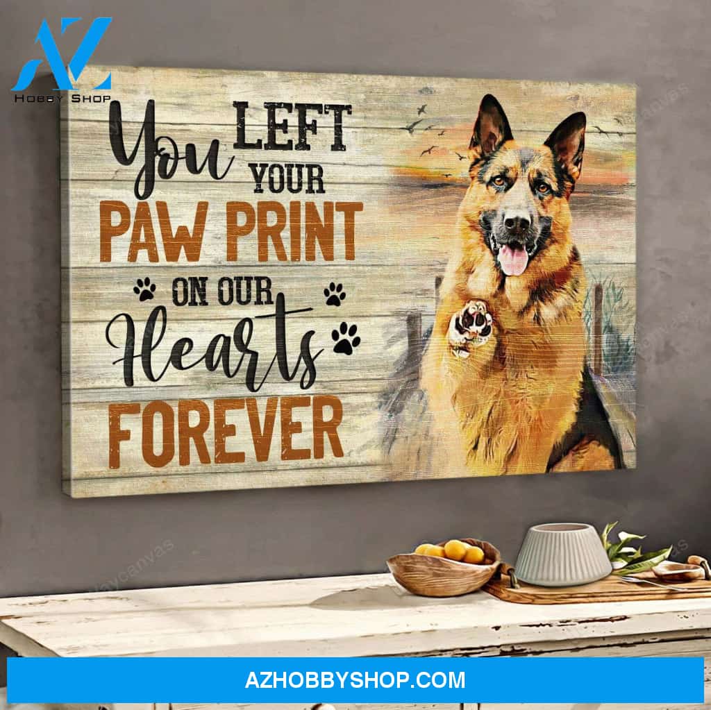 German shepherd - You left your paw print - Landscape Canvas Prints - Wall Art