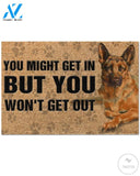 German Shepherd You might get in but you won&#8217;t get out doormat