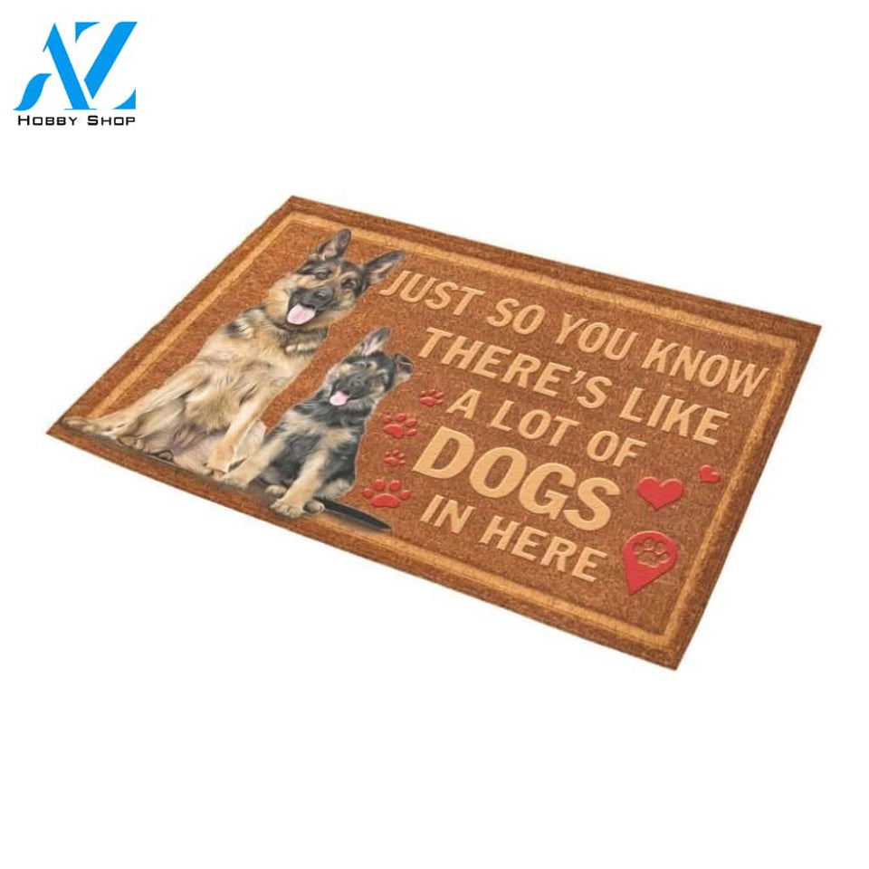 German Shepherds In Here Printed Doormat Home Decor Gift For Dog Lovers