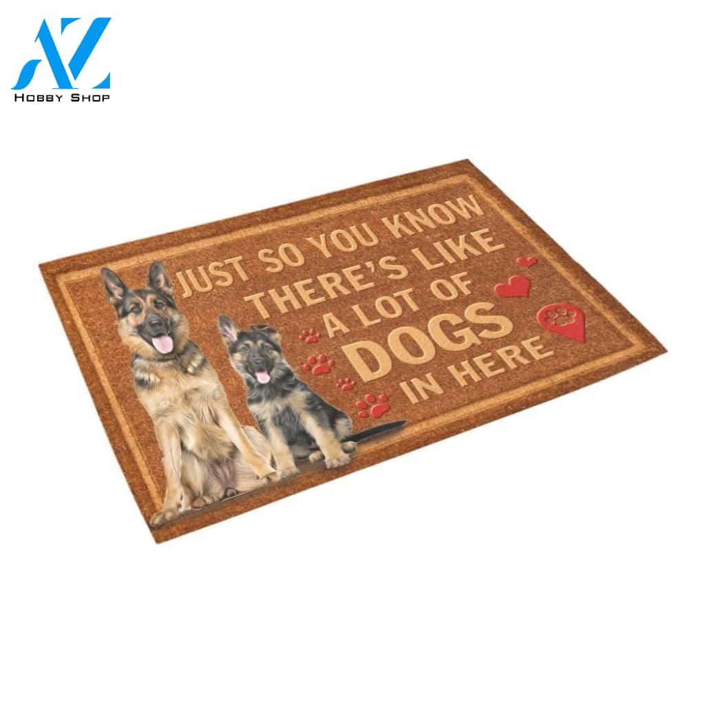 German Shepherds In Here Printed Doormat Home Decor Gift For Dog Lovers