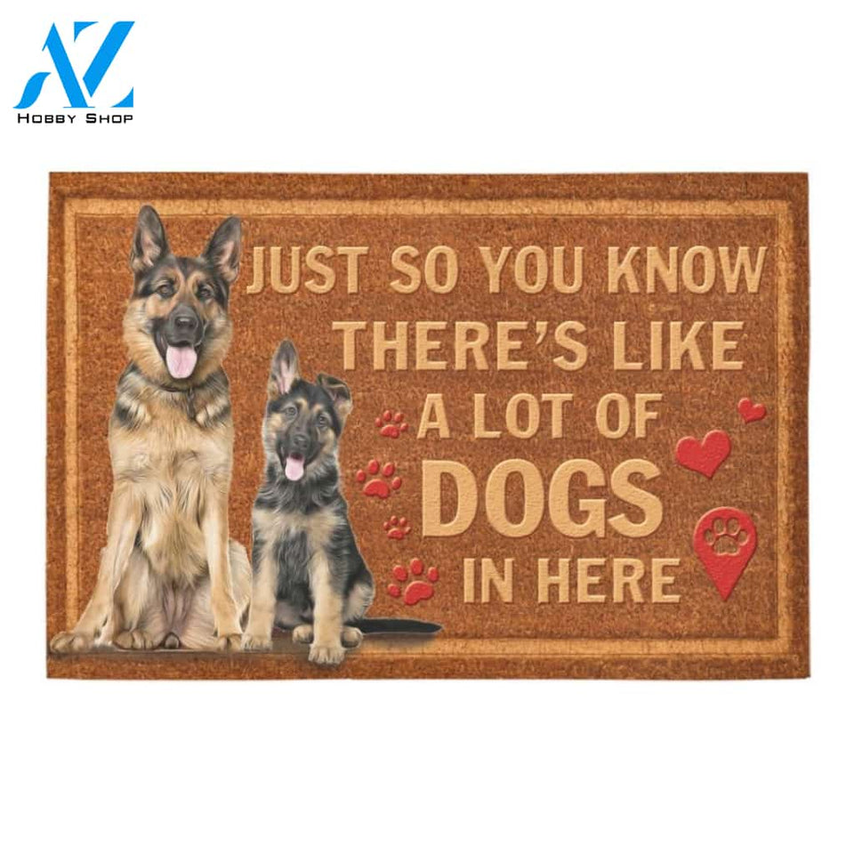 German Shepherds In Here Printed Doormat Home Decor Gift For Dog Lovers